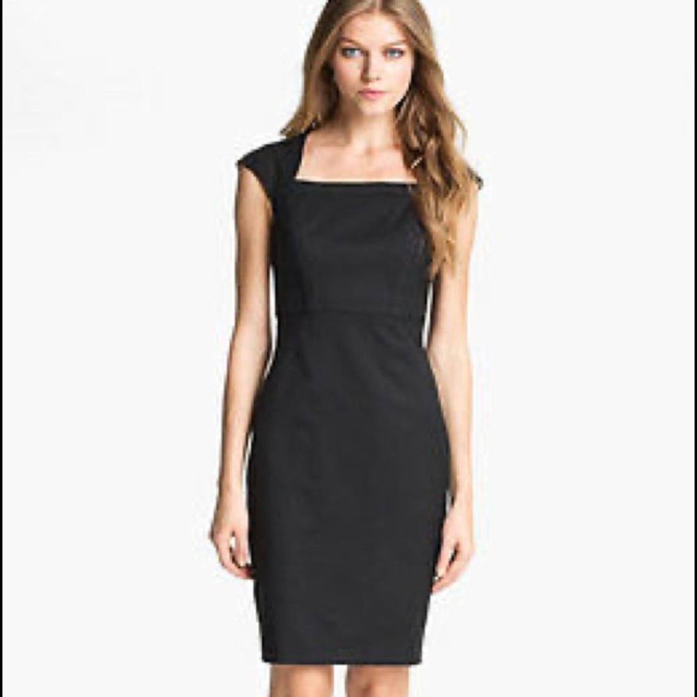 EUC New $295 Ted Baker London Black 'Miakod' Wool Blend Sheath Dress